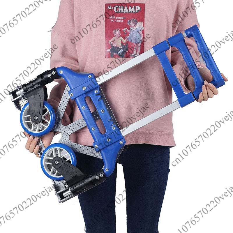 Pull Cart Fold - Draagvermogen 50 kg Trekstang Bagagewagen Aluminiumlegering