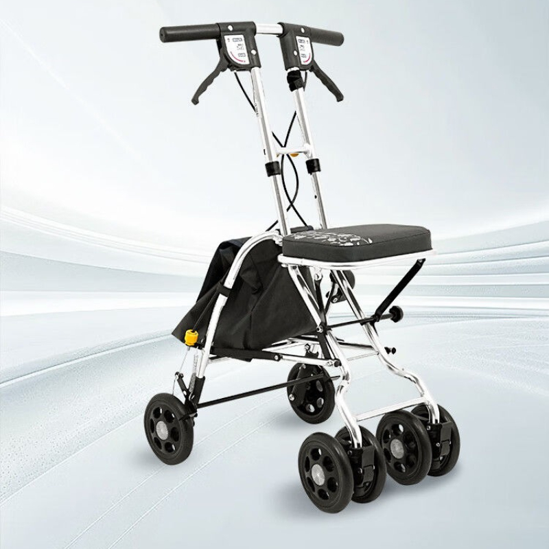 Opvouwbare rollator met zittin - Pull Cart Fold recensie en prijs